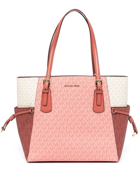 michael kors pink voyager tote stars|michael kors handbags medium tote.